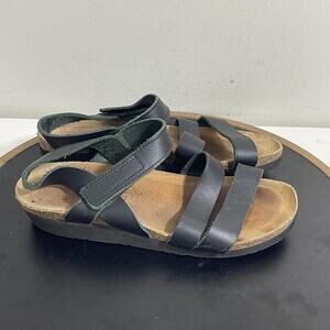 Naot Sandals Womens Size 38 Black Leather Strappy Comfort Shoes Made Israel